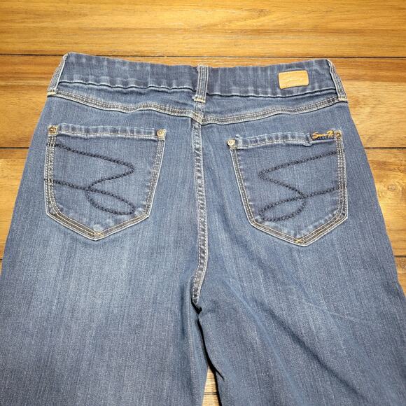 Seven7 Dark Wash Straight Denim Jeans - Size 10 - Picture 4 of 6